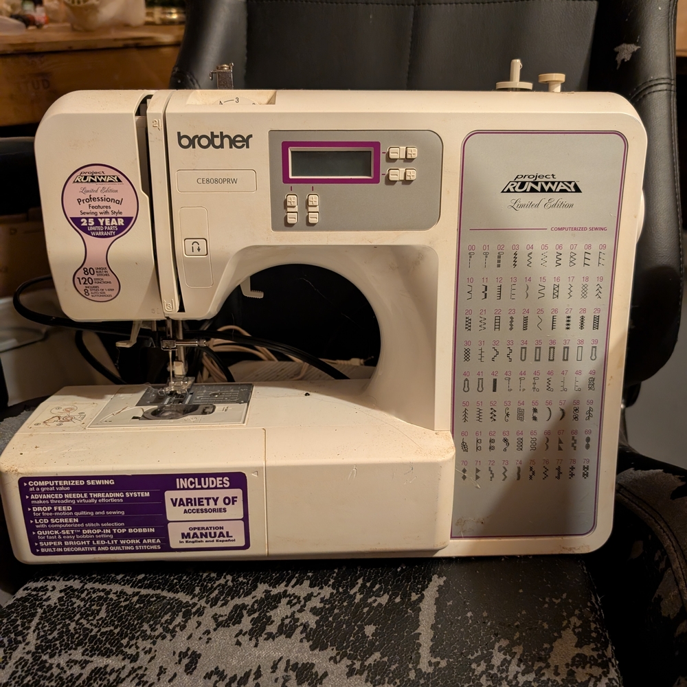 Brother Sewing Machine in White and Purple